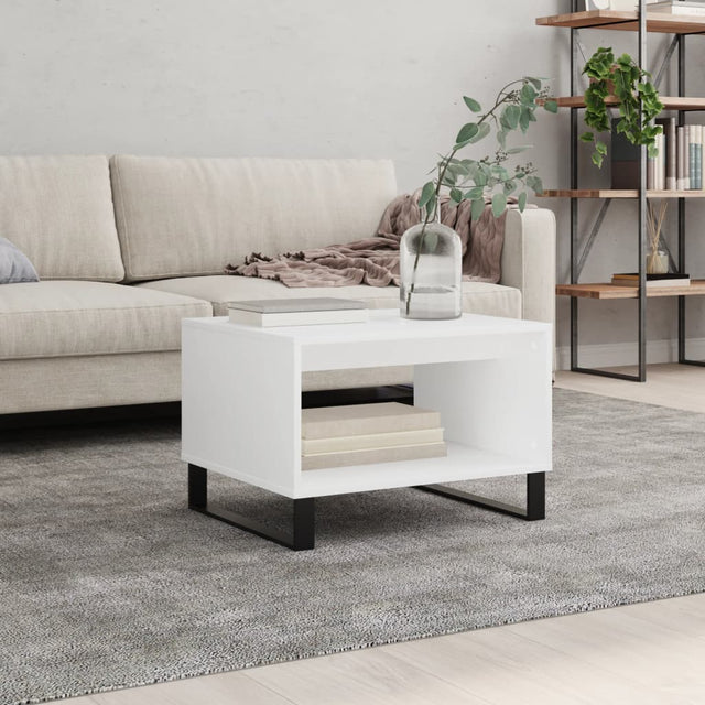 Vidaxl salontafel 60x50x40 cm bewerkt hout wit