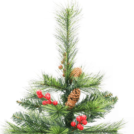 Sztuczna choinka Vidaxl z zawiasami szyszki i jagody 150 cm