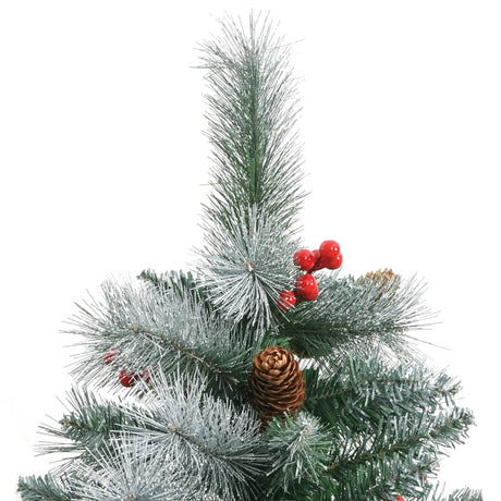 VidaXL Sztuczna choinka z zawiasami, szyszki i jagody, 240 cm