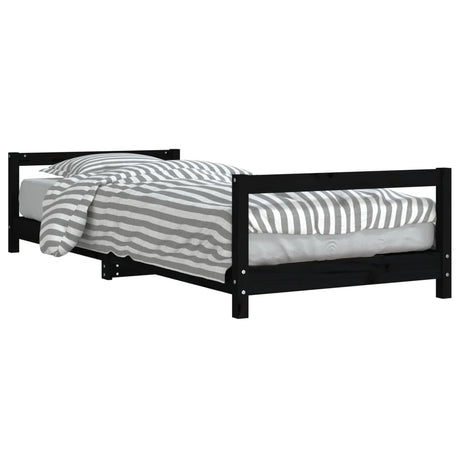 Vidaxl kinderbedframe 90x200 cm massief grenenhout zwart