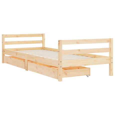 Vidaxl kinderbedframe met lades 80x200 cm massief grenenhout