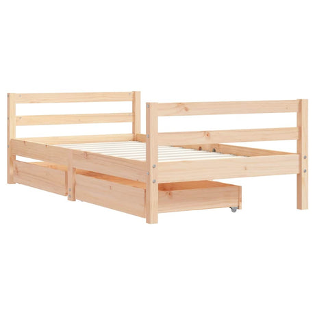 Vidaxl kinderbedframe met lades 80x160 cm massief grenenhout