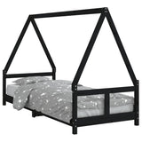 Vidaxl kinderbedframe 80x200 cm massief grenenhout zwart