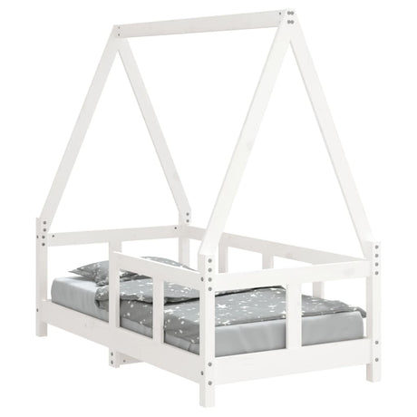 Vidaxl kinderbedframe 70x140 cm massief grenenhout wit
