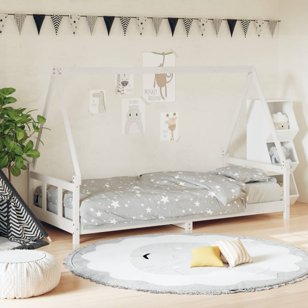 Vidaxl kinderbedframe 90x190 cm massief grenenhout wit