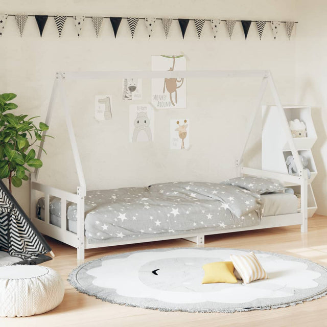 Vidaxl kinderbedframe 90x190 cm massief grenenhout wit