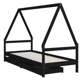 Vidaxl kinderbedframe 80x200 cm massief grenenhout zwart