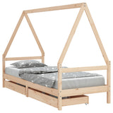 Vidaxl kinderbedframe met lades 90x190 cm massief grenenhout