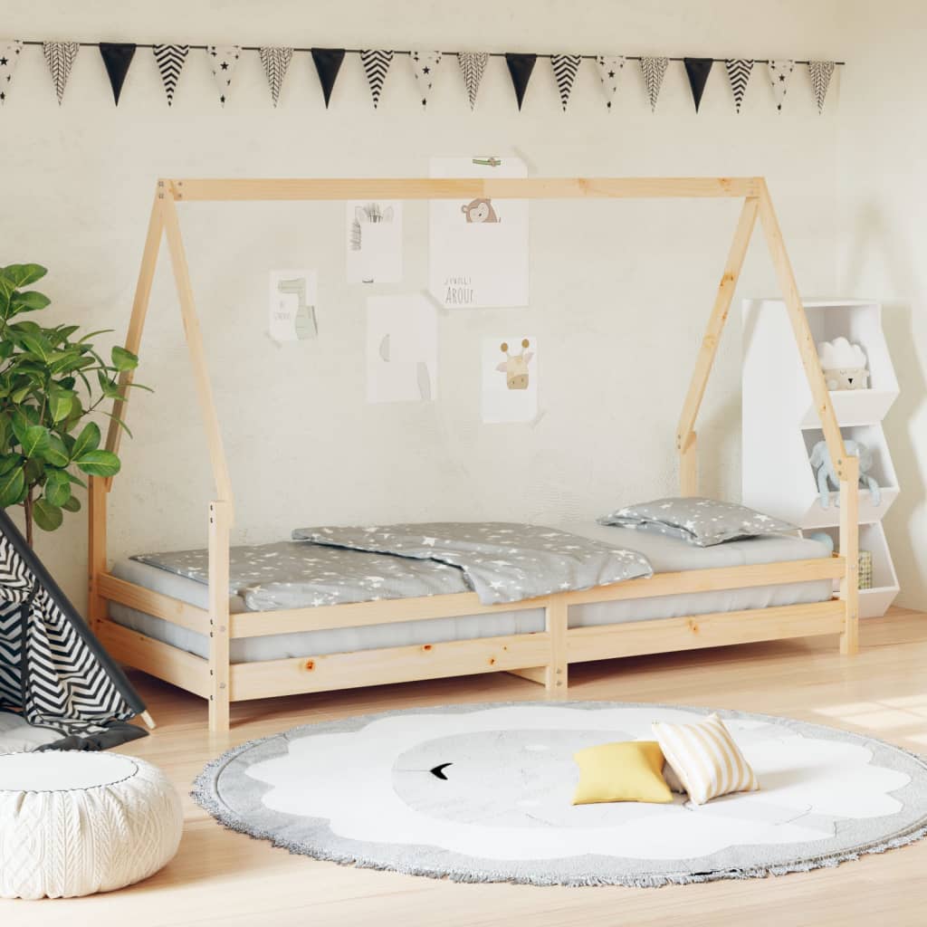 Vidaxl kinderbedframe 90x200 cm massief grenenhout