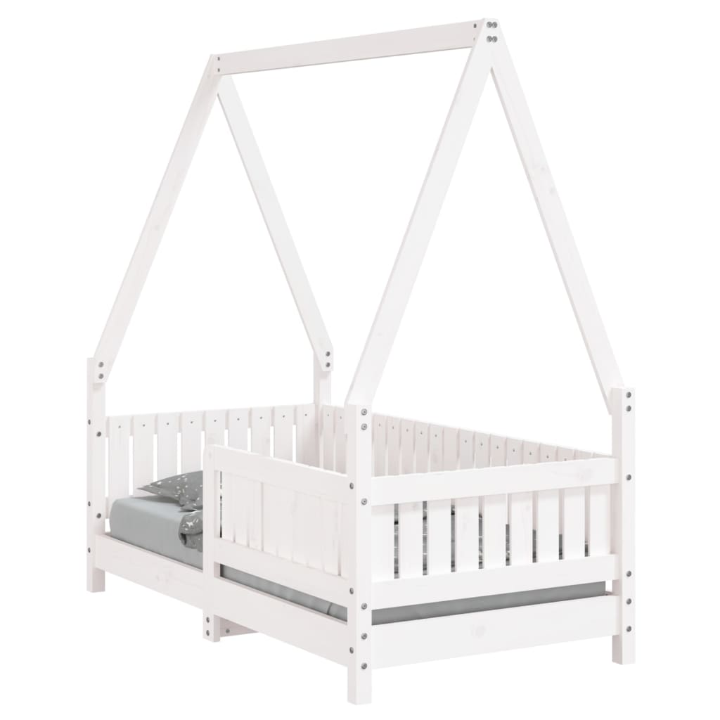 Vidaxl kinderbedframe 70x140 cm massief grenenhout wit