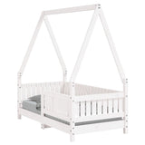 Vidaxl kinderbedframe 70x140 cm massief grenenhout wit