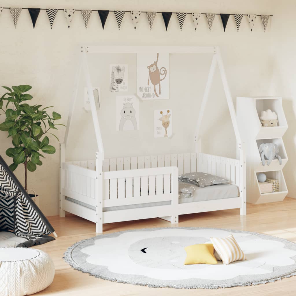Vidaxl kinderbedframe 70x140 cm massief grenenhout wit