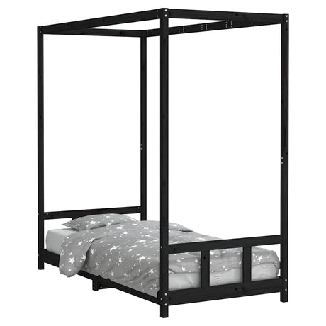 Vidaxl kinderbedframe 90x190 cm massief grenenhout zwart