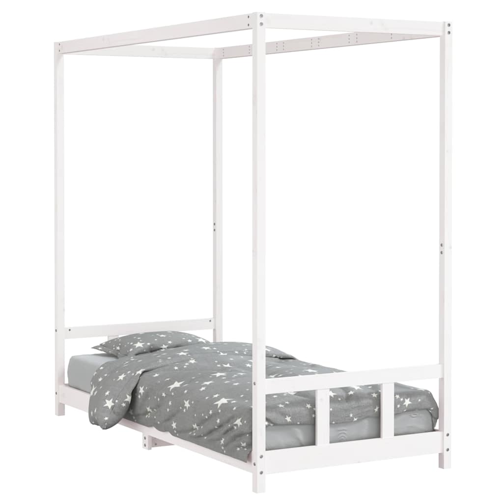 Vidaxl kinderbedframe 90x200 cm massief grenenhout wit
