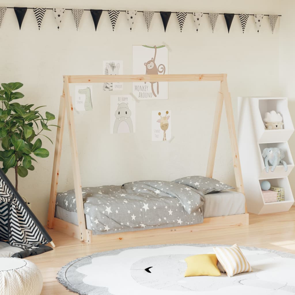 Vidaxl kinderbedframe 70x140 cm massief grenenhout