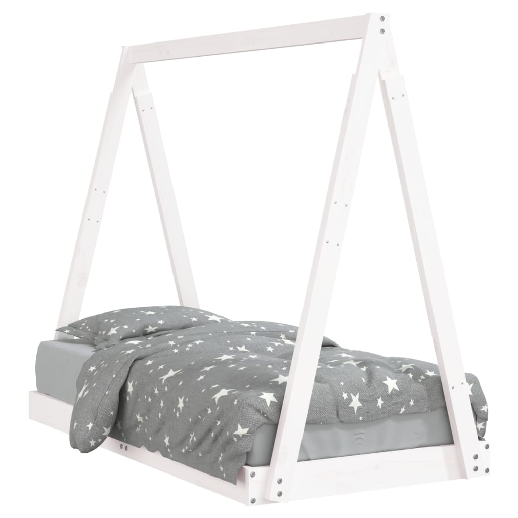 Vidaxl kinderbedframe 70x140 cm massief grenenhout wit