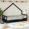 Vidaxl kinderbedframe 80x200 cm massief grenenhout zwart