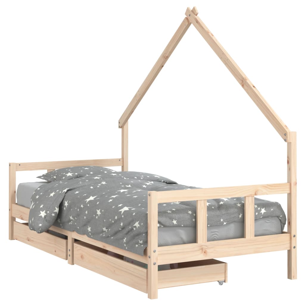 Vidaxl kinderbedframe 90x200 cm massief grenenhout