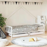 Vidaxl kinderbedframe met lades 90x200 cm massief grenenhout wit