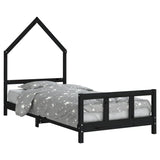 Vidaxl kinderbedframe 90x190 cm massief grenenhout zwart