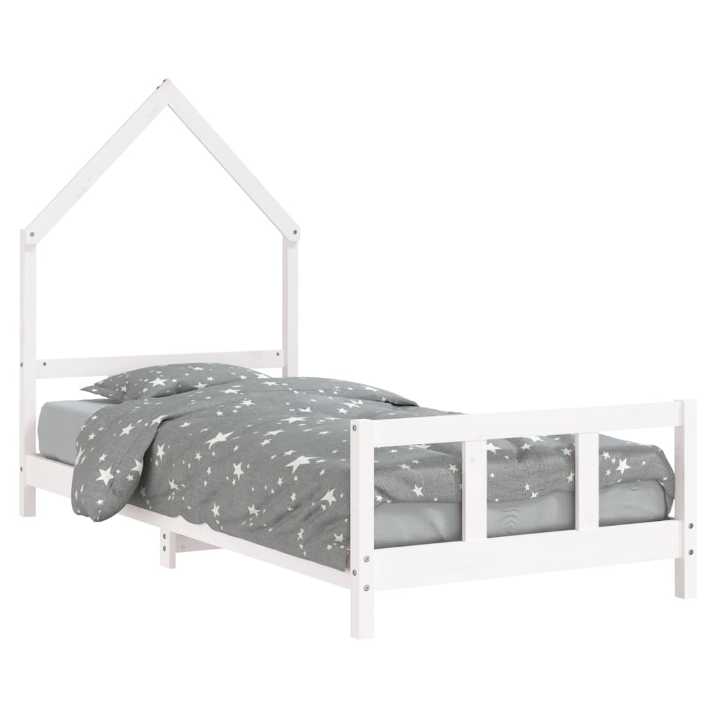 Vidaxl kinderbedframe 90x200 cm massief grenenhout wit