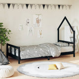 Vidaxl kinderbedframe 90x200 cm massief grenenhout zwart