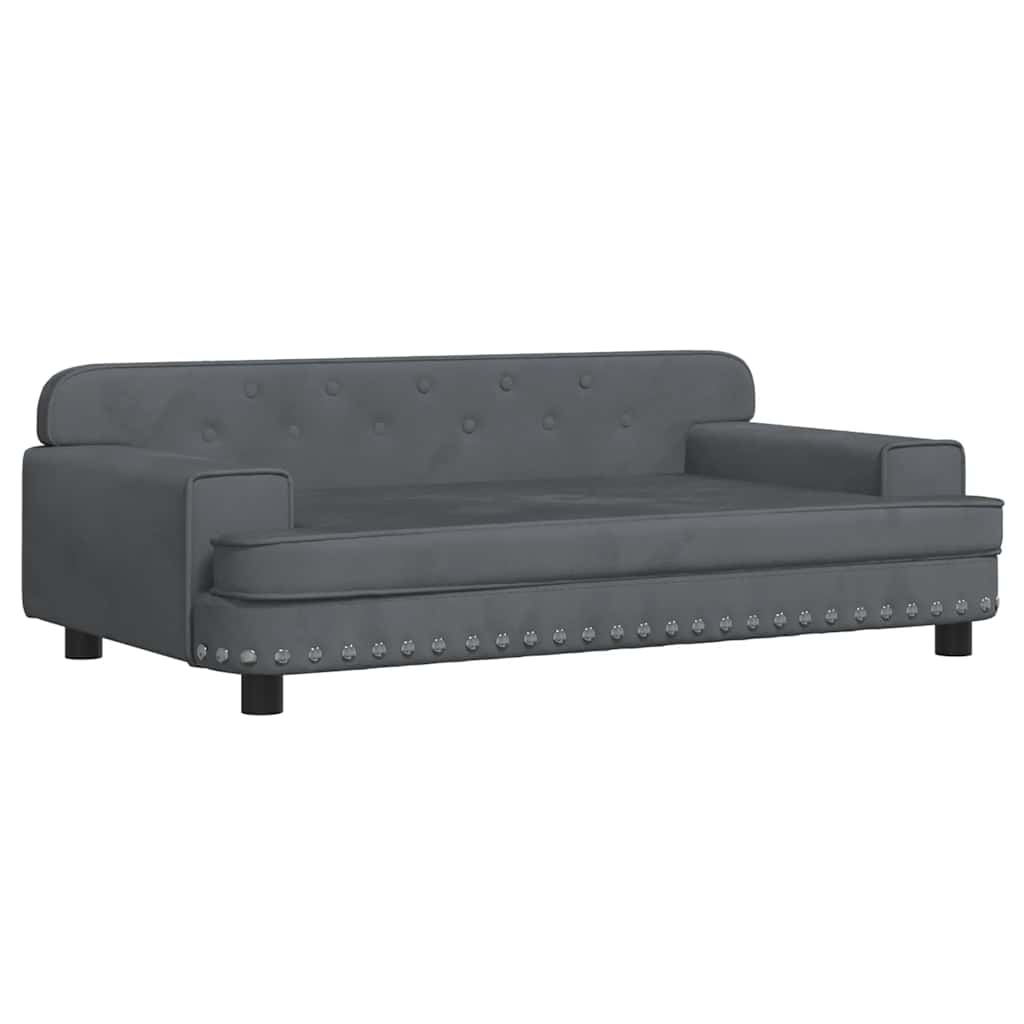 Vidaxl kinderbank 90x53x30 cm fluweel donkergrijs