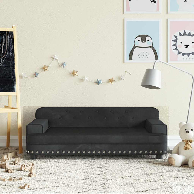 Vidaxl kinderbank 90x53x30 cm fluweel zwart