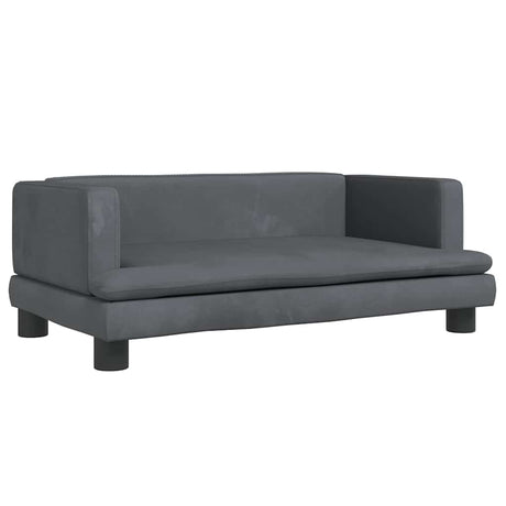 Vidaxl kinderbank 80x45x30 cm fluweel donkergrijs
