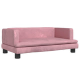 Vidaxl kinderbank 80x45x30 cm fluweel roze