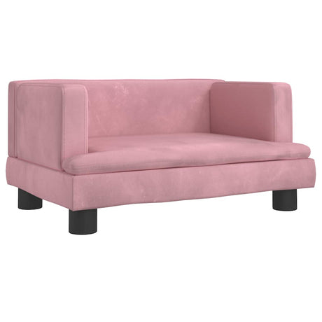 Vidaxl kinderbank 60x40x30 cm fluweel roze