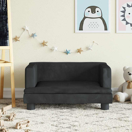 Vidaxl kinderbank 60x40x30 cm fluweel zwart
