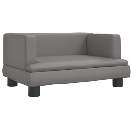 Vidaxl kinderbank 60x40x30 cm kunstleer grijs
