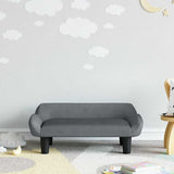 Vidaxl kinderbank 70x40x24 cm fluweel donkergrijs