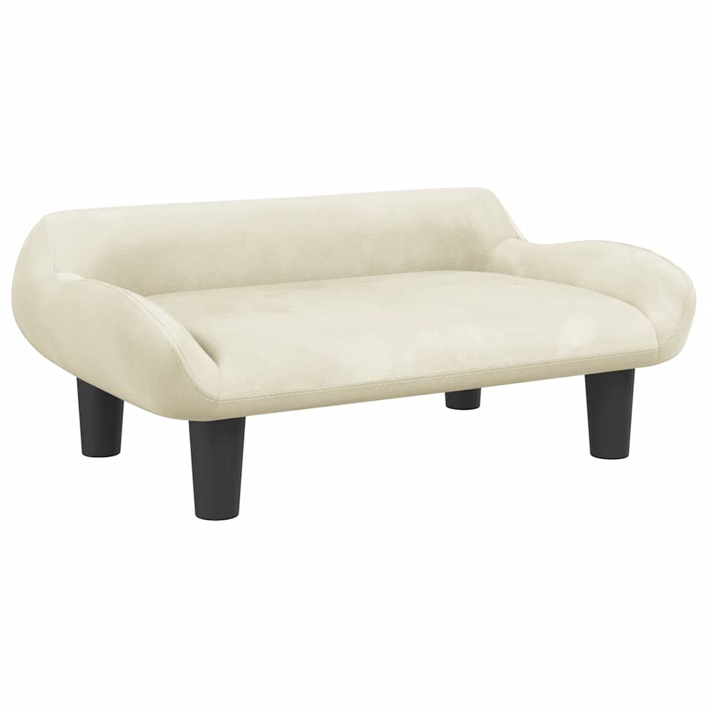 Vidaxl kinderbank 70x40x24 cm fluweel crèmekleurig