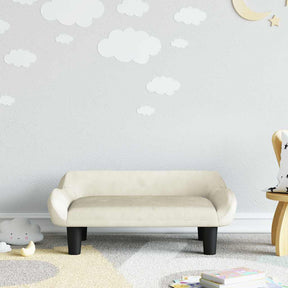 Vidaxl kinderbank 70x40x24 cm fluweel crèmekleurig