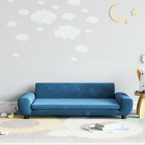 Vidaxl kinderbank 100x54x33 cm fluweel blauw