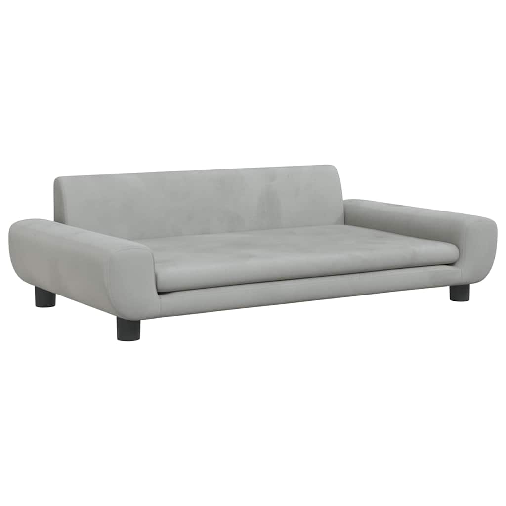 Vidaxl kinderbank 100x54x33 cm fluweel lichtgrijs