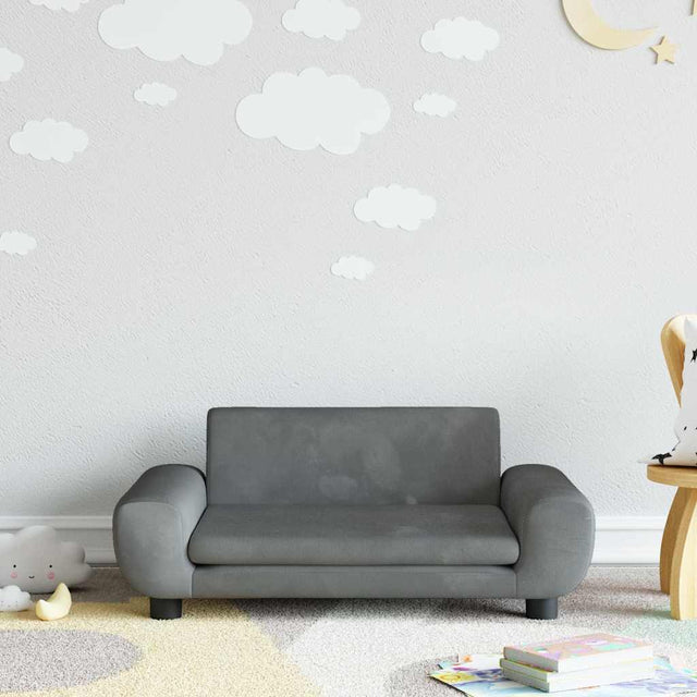 Vidaxl kinderbank 70x45x33 cm fluweel donkergrijs