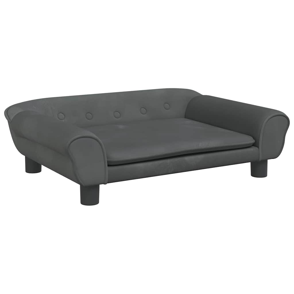 Vidaxl kinderbank 70x45x26 cm fluweel donkergrijs