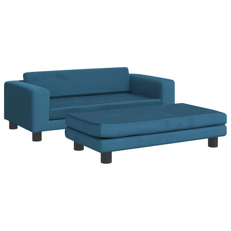 Vidaxl kinderbank met voetensteun 100x50x30 cm fluweel blauw