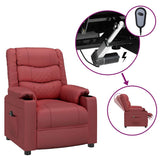 Vidaxl fauteuil verstelbaar elektrisch kunstleer wijnrood