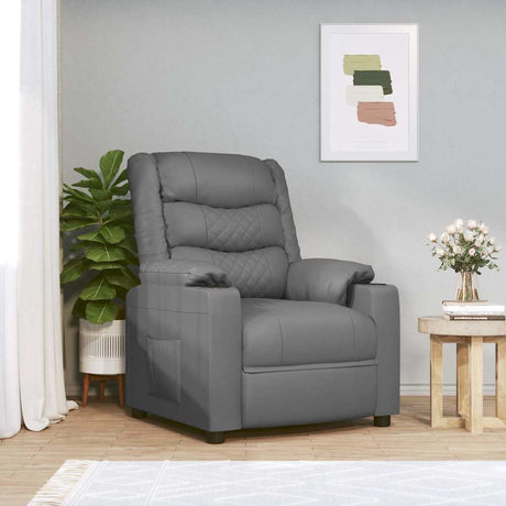 Vidaxl massagestoel elektrisch kunstleer grijs