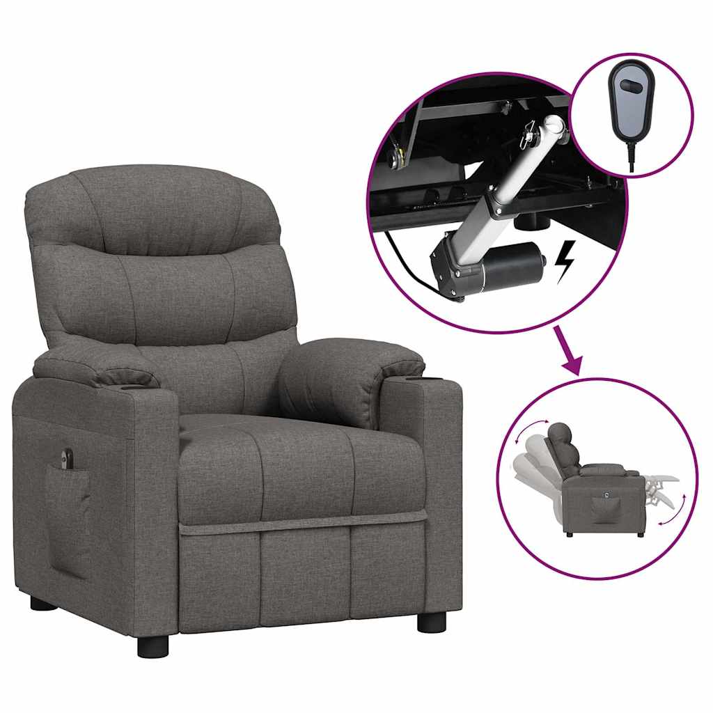 Vidaxl fauteuil elektrisch verstelbaar stof donkergrijs