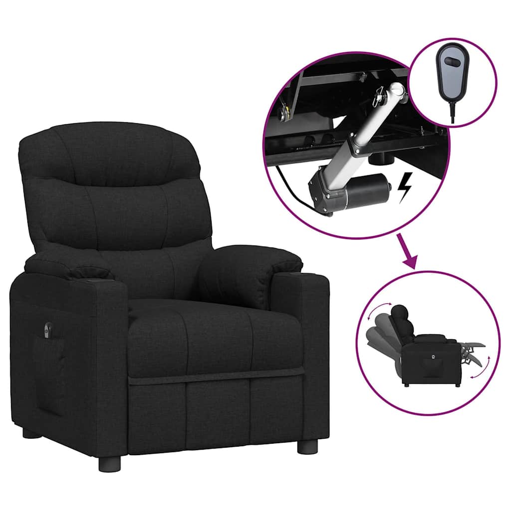 Vidaxl fauteuil verstelbaar elektrisch stof zwart