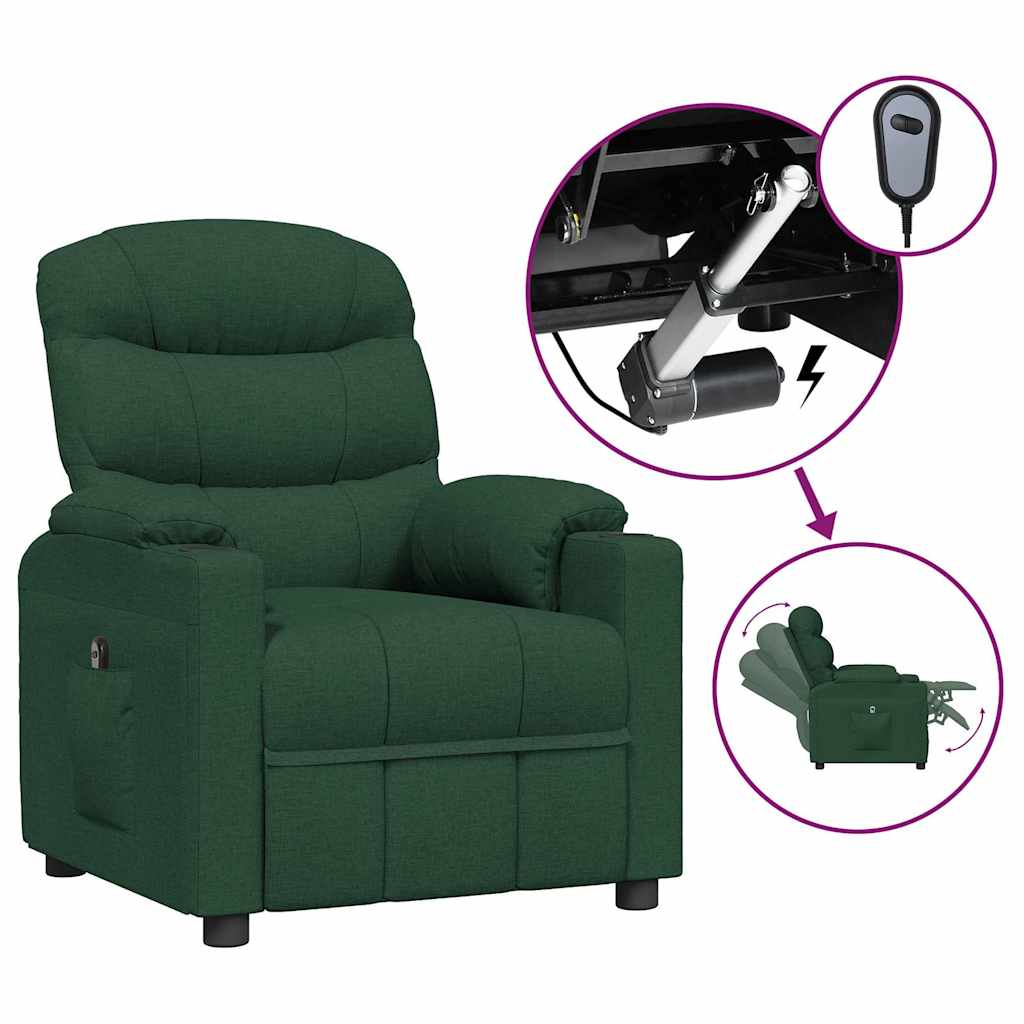Vidaxl fauteuil verstelbaar elektrisch stof donkergroen