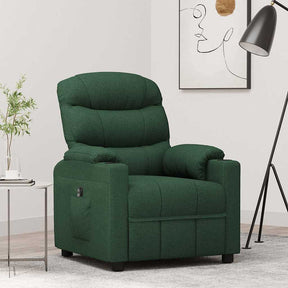 Vidaxl fauteuil verstelbaar elektrisch stof donkergroen