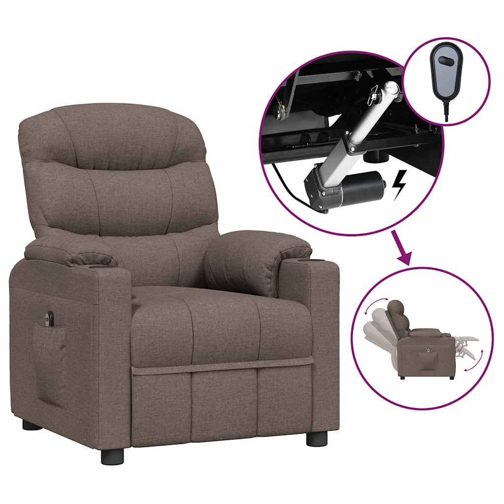 Vidaxl fauteuil verstelbaar elektrisch stof taupe