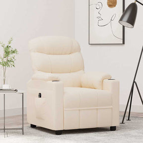 Vidaxl fauteuil verstelbaar elektrisch stof crèmekleurig