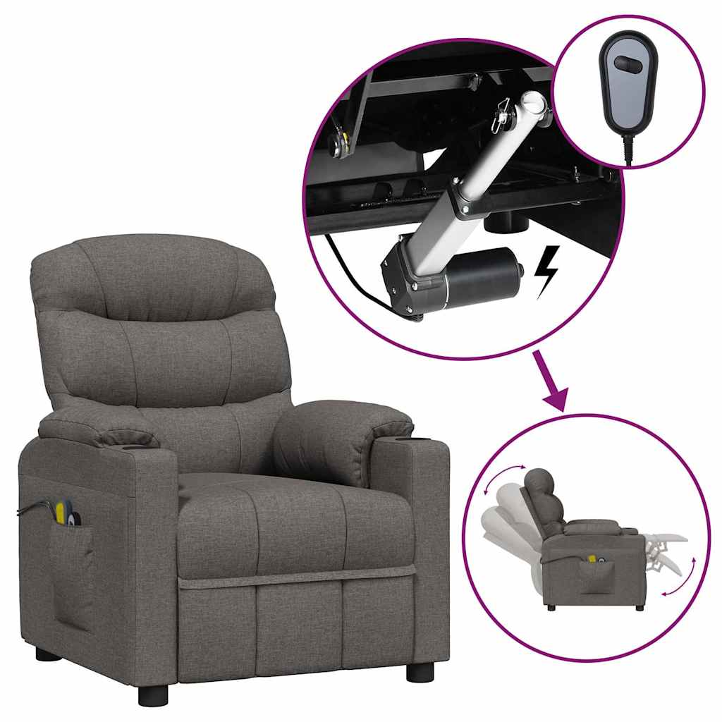 Vidaxl massagestoel elektrisch stof donkergrijs